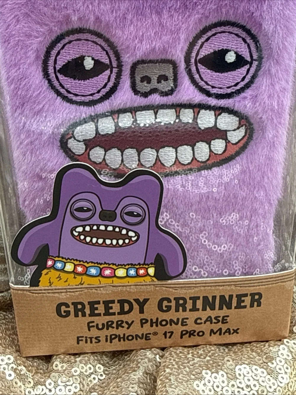 Fugler Greedy Grinner Furry Phone Case for iPhone 17 Pro Max - Purple